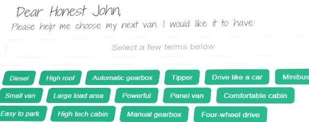 Van Chooser - let our tool pick your next van